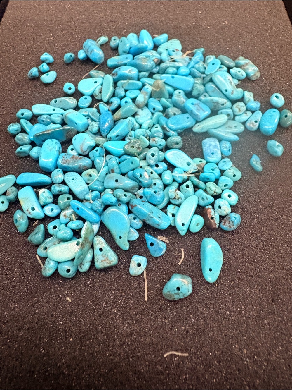 Turquoise Beads from a Broken Vintage Necklace